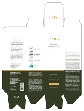 d'alba Piedmont label closeup showing certifications and clean formula reassurance