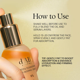 d'alba Piedmont label detail displaying Truvita blend and active ingredient clarity