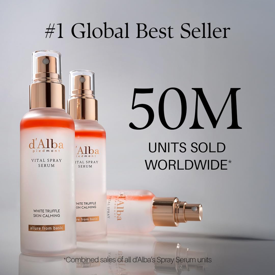 d'alba Piedmont mist spraying onto face providing instant hydration benefit