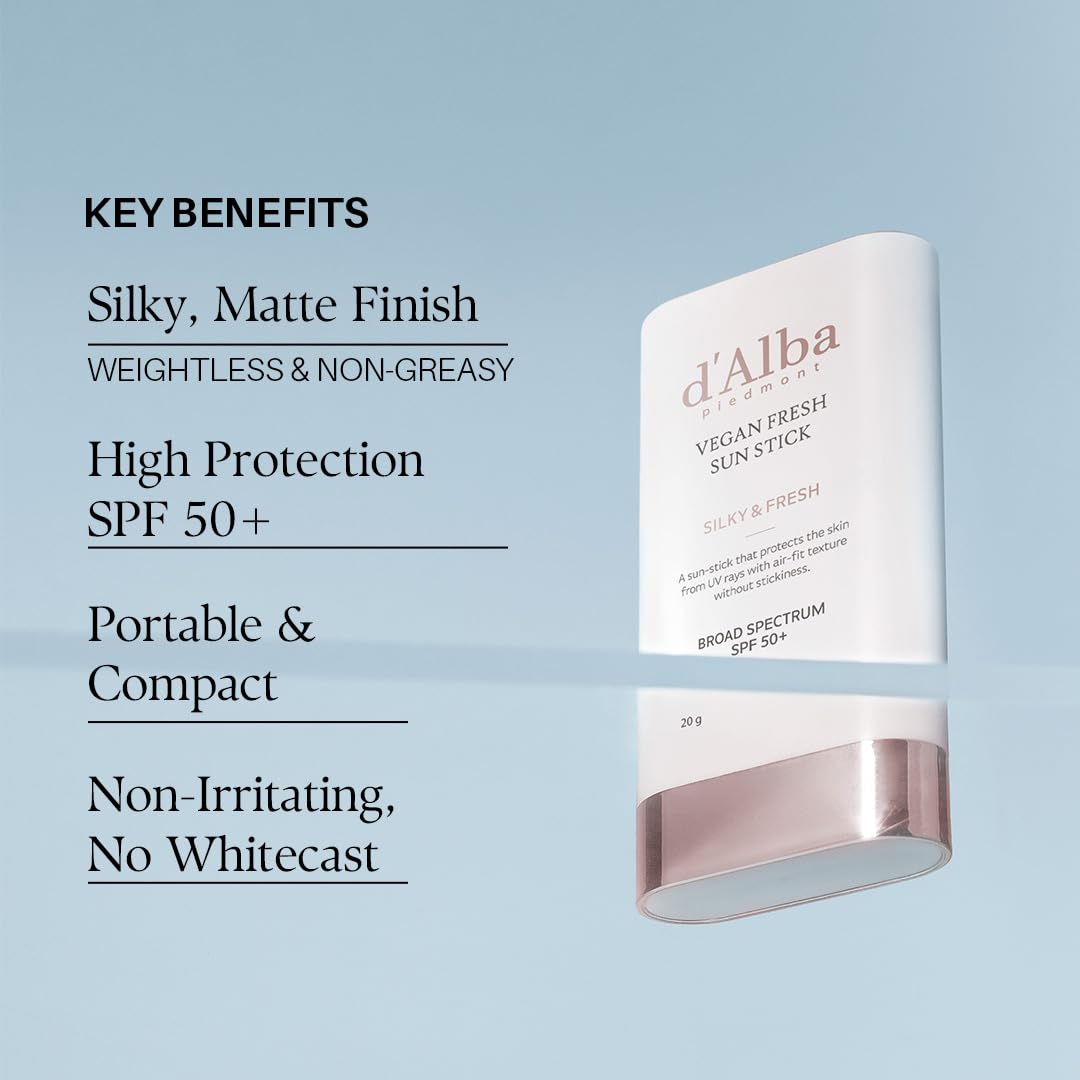 d'alba Piedmont sun stick tucked into a purse for easy on-the-go reapplication