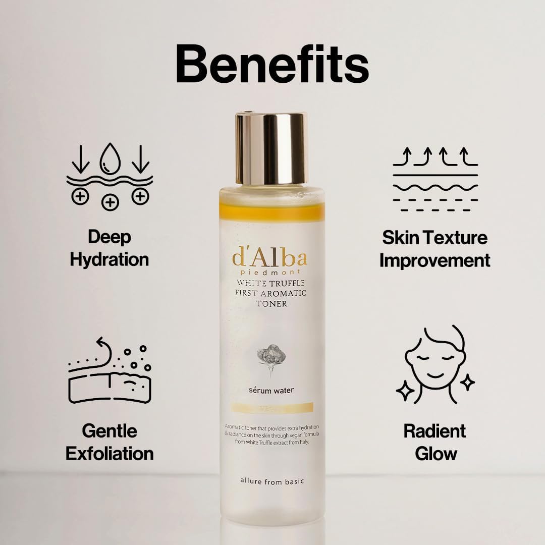 d'alba bottle beside measuring items to show 5.24 fl oz size benefit: accurate volume