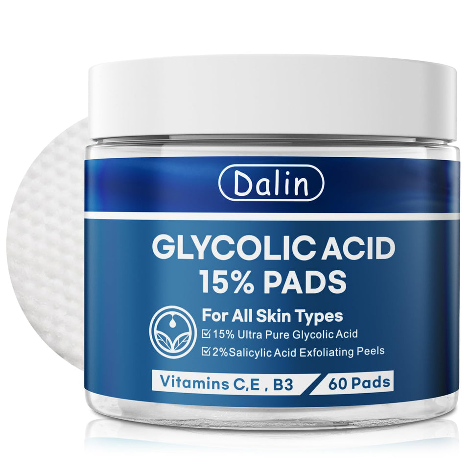 Dalin jar front view showing label and 60 resurfacing pads for clear skin