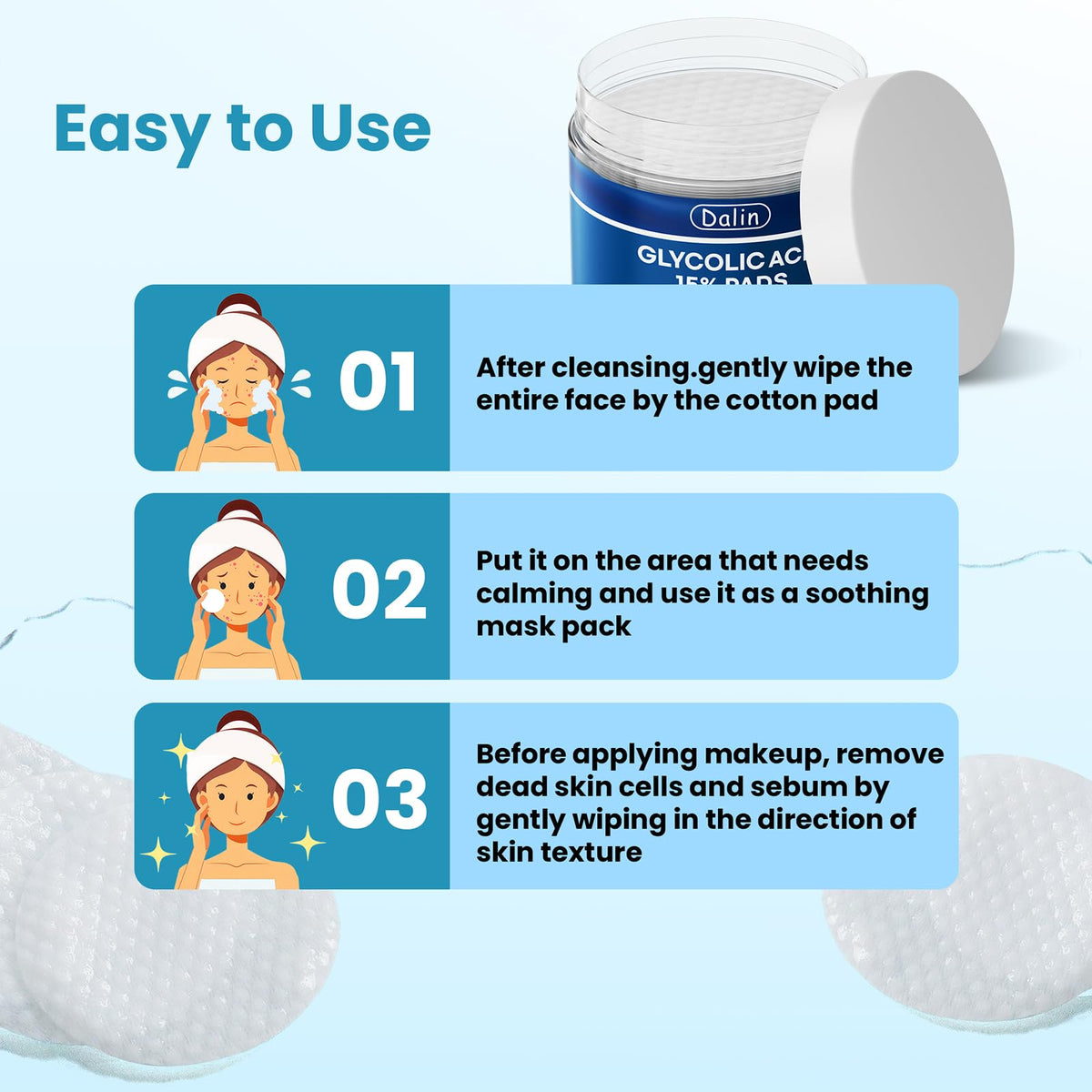 Dalin ingredient label highlighting glycolic and salicylic acids and antioxidants
