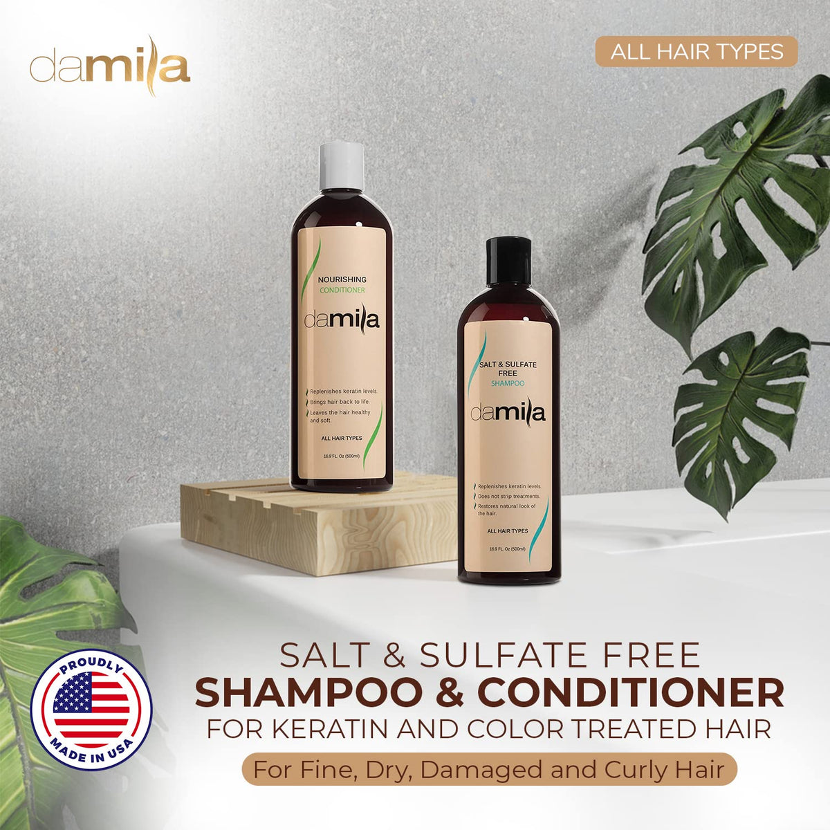 damila shampoo pump close-up with gentle lather, demonstrates mild cleansing