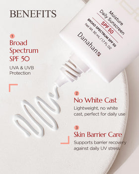 Danahan sunscreen swatched on hand to show no white cast and quick absorption