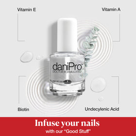 daniPro clear coat on nail close-up showing strengthened surface