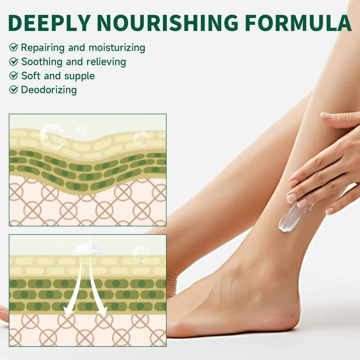 Danliss cream being massaged into hand to show callus care