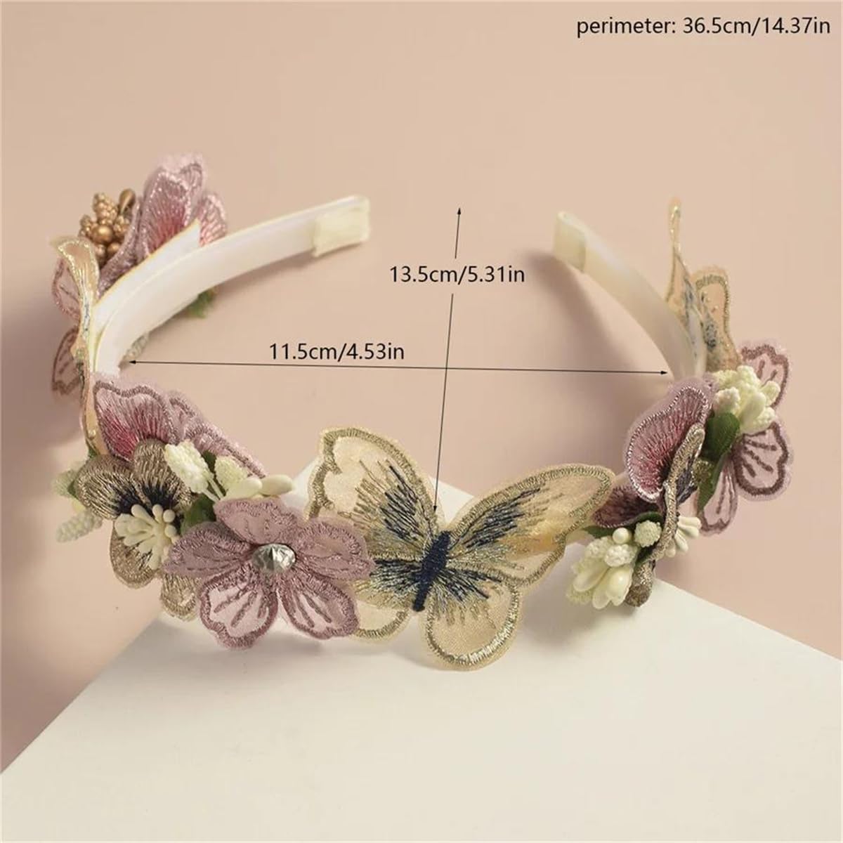 DANRENPANG headband on adult model for size comparison and styling guidance