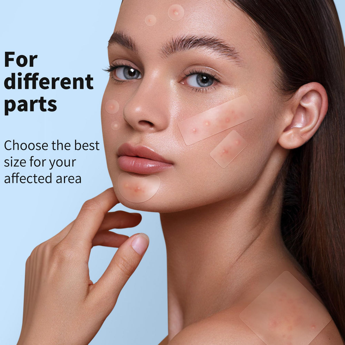 Daolyo patch applied to chin showing secure adhesion and discreet protection