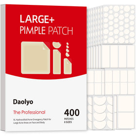 Daolyo front packaging showing 8 sizes and 400 patches for versatile use
