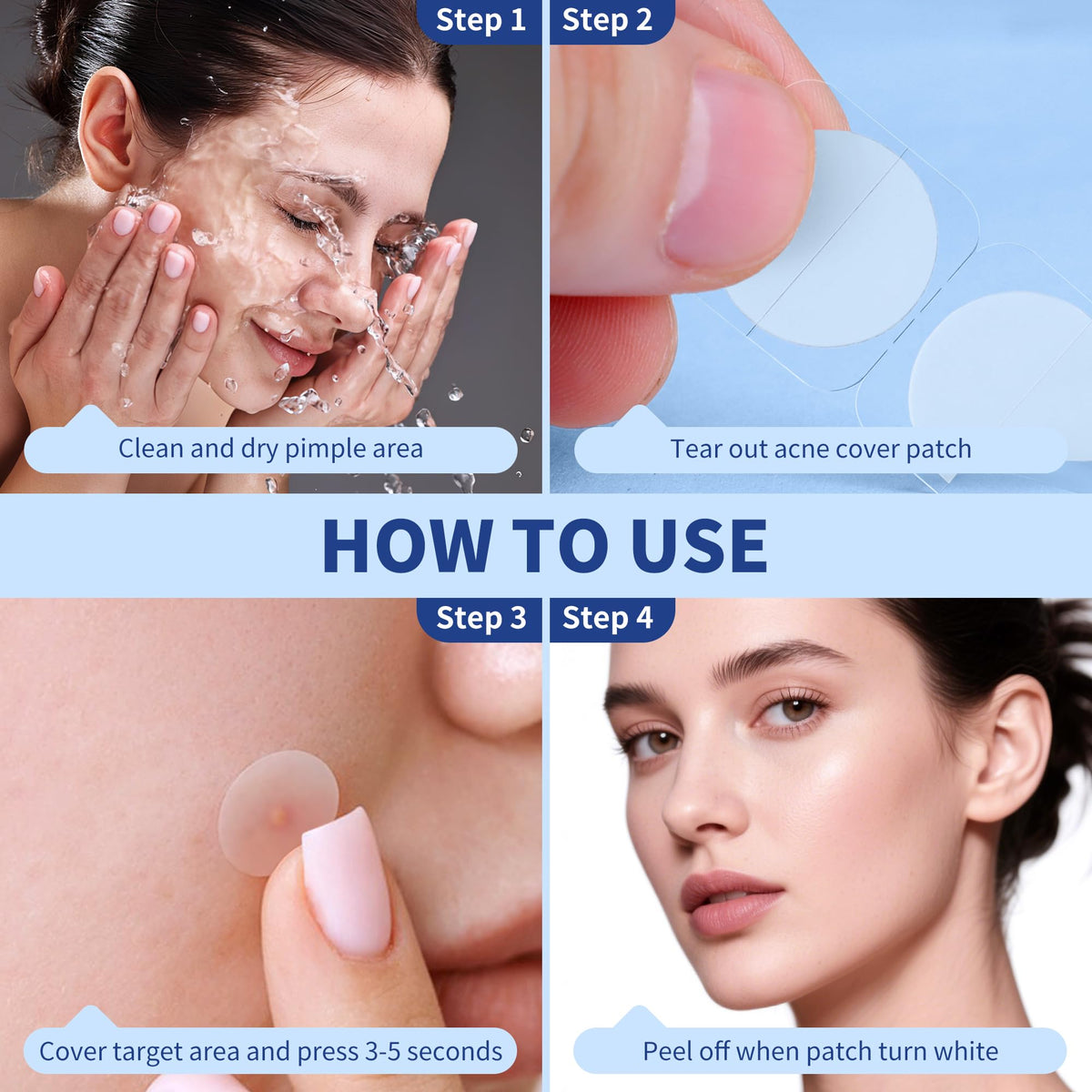 Daolyo lifestyle nighttime use with patch on face showing overnight protection