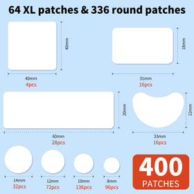 Daolyo arranged patches displaying all eight sizes and shapes for selection