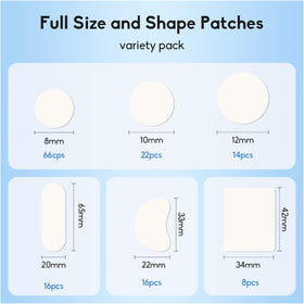Daolyo patches spread showing texture and six available sizes