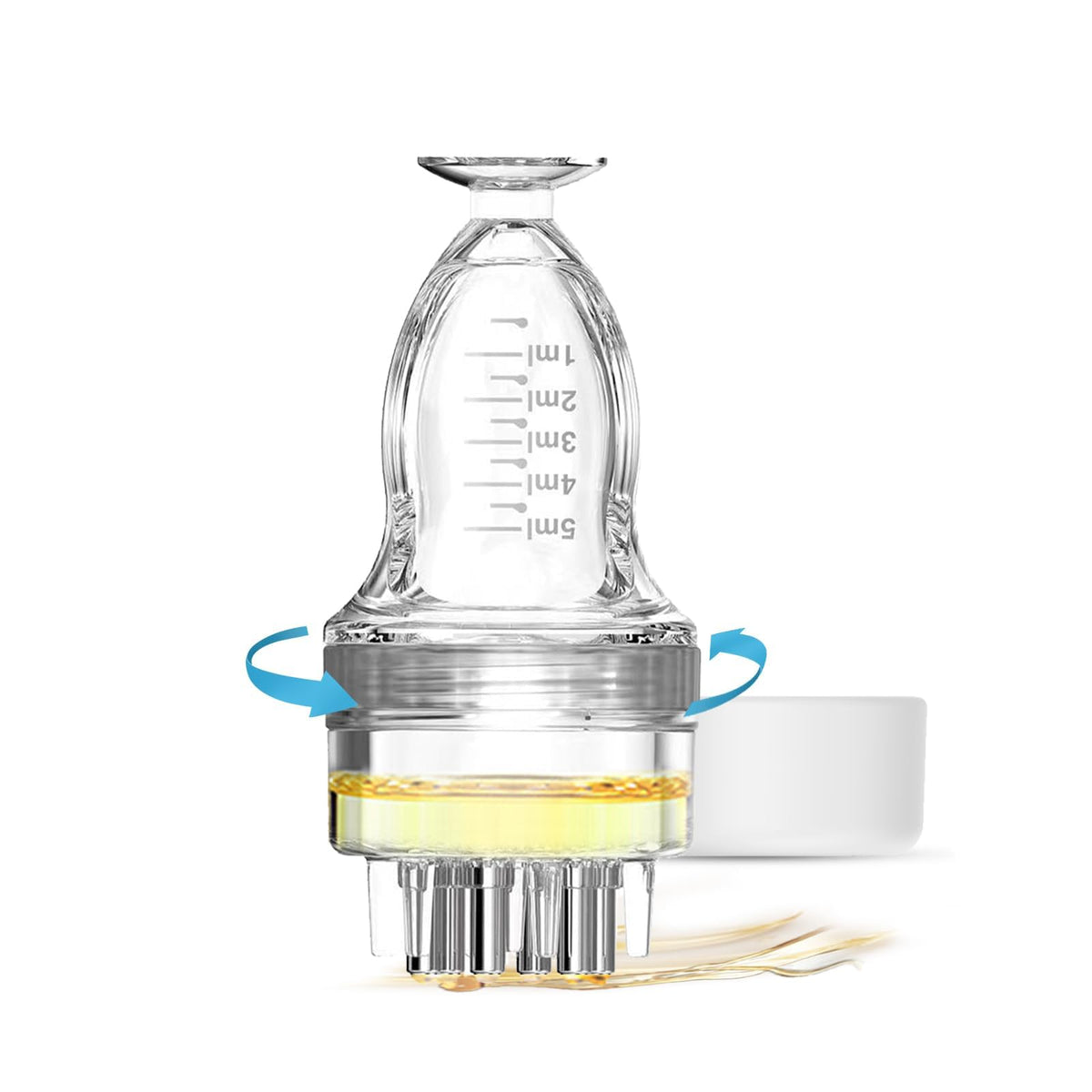 DAPENG applicator front view showing compact bottle and cap for neat application