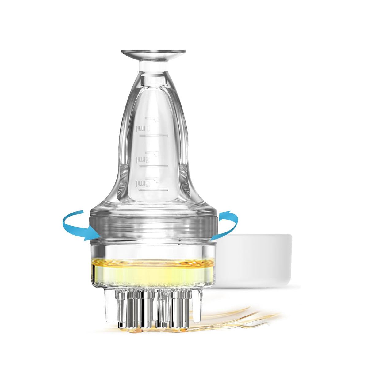 DAPENG front view of full applicator showing clear reservoir and cap for precise dosing