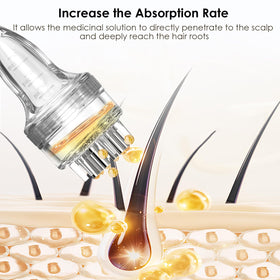 DAPENG applicator being used on scalp to target treatment and reduce waste