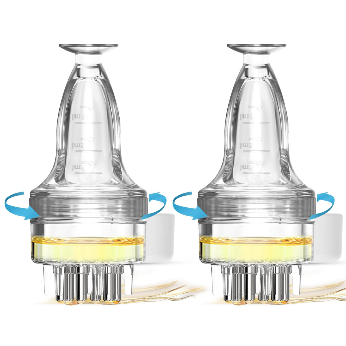 DAPENG front view transparent applicator showing ergonomic shape and clear reservoir