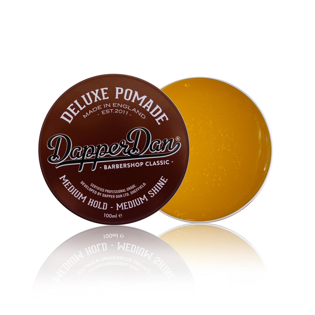 Dapper Dan pomade on fingers ready to apply for controlled, even styling