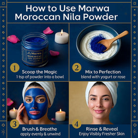 Dar Marwa applied as face mask on model demonstrating even coverage and refreshed skin benefit