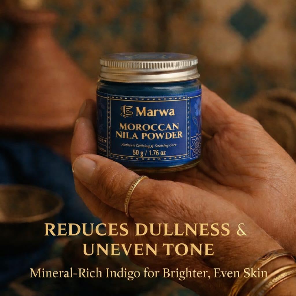 Dar Marwa used as hair rinse in hands showing shine and conditioning benefit