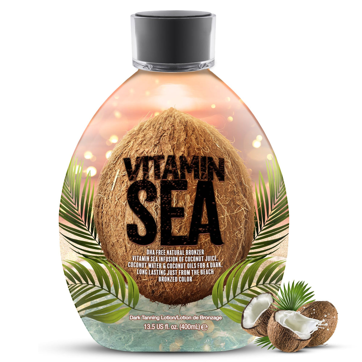 DARK TANS EXCLUSIVE back label close-up showing ingredients list and usage directions