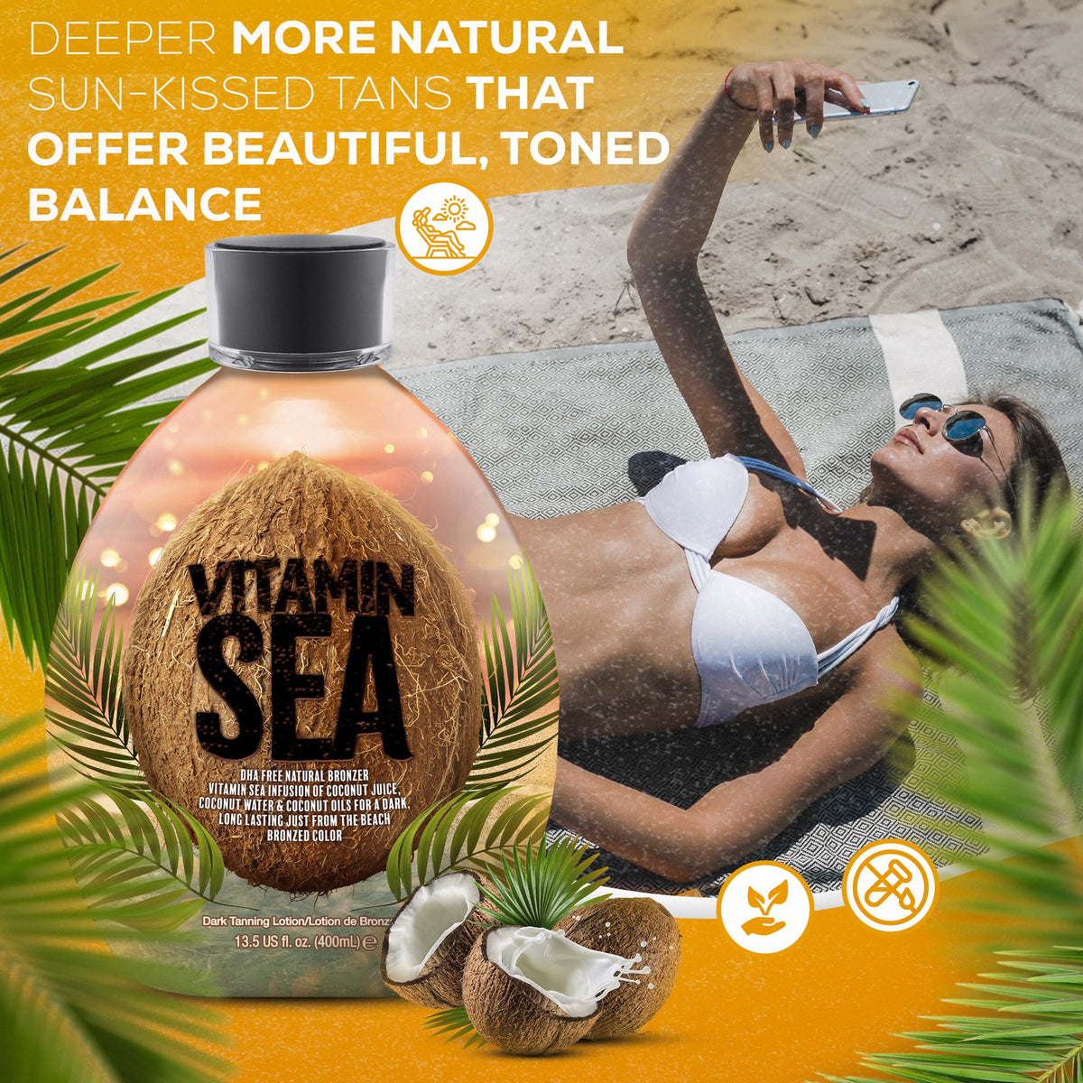 DARK TANS EXCLUSIVE lotion texture on skin showing fast absorption and smooth finish