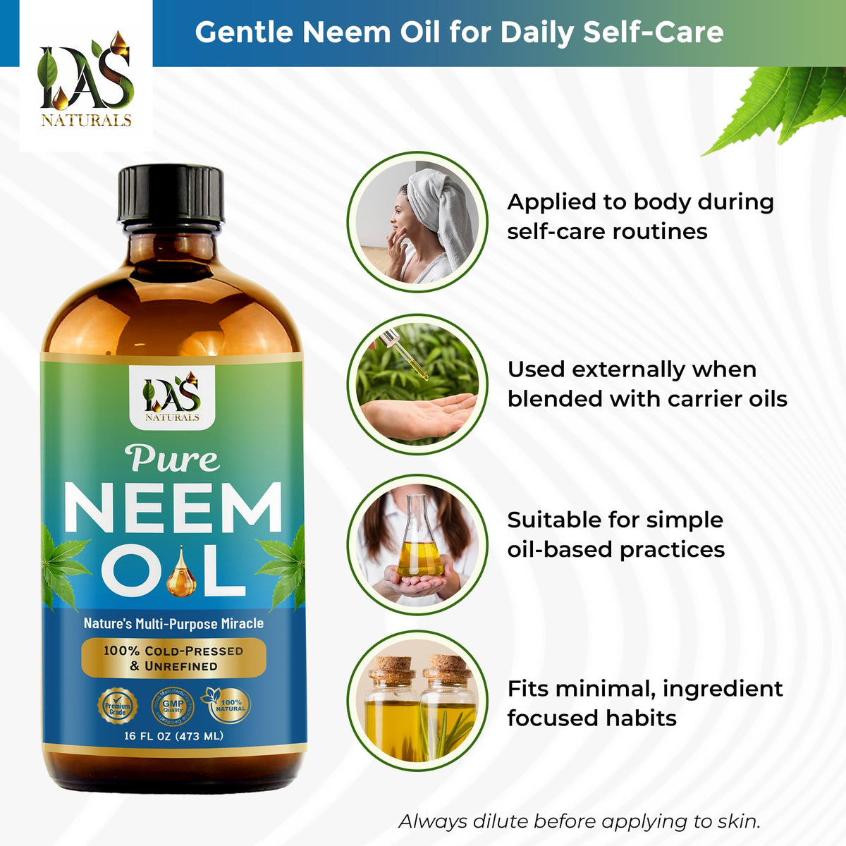 DAS NATURALS spray on plant leaves demonstrating garden application benefits