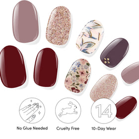 Dashing Diva step-by-step application staged on a single nail