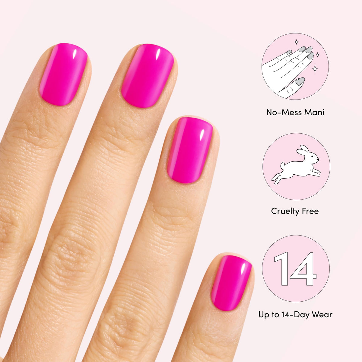 Dashing Diva application step pressing strip to nail for quick, no-dry-time finish