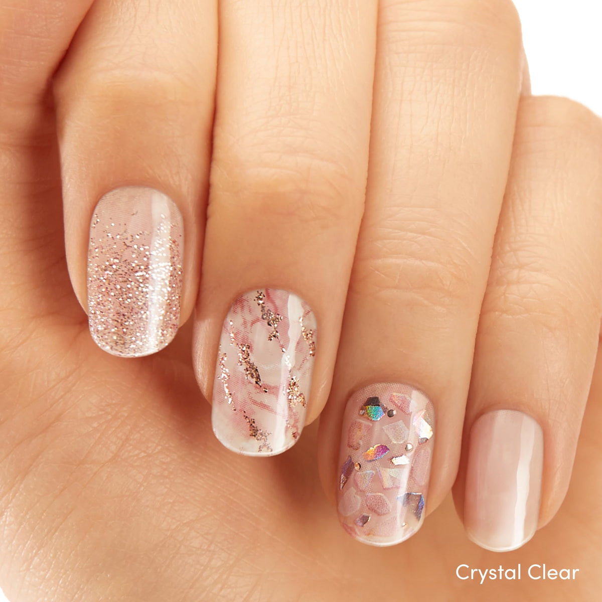 Dashing Diva close-up of Crystal Clear strip texture highlighting smooth shine