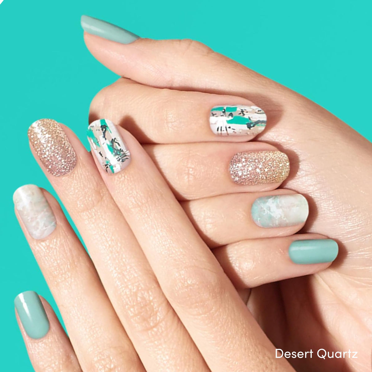 Dashing Diva Desert Quartz detail focusing on accent pattern and high-shine look