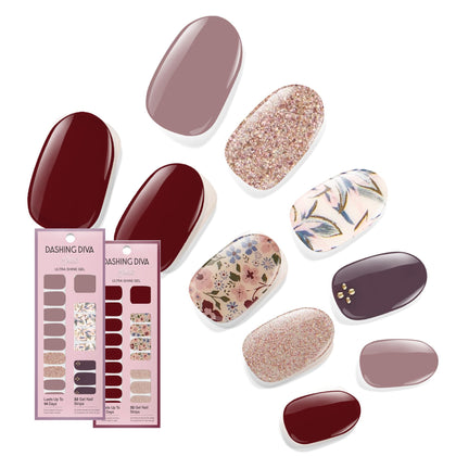 Dashing Diva fall florals box front showing both sets and benefits