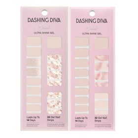 Dashing Diva finished manicure on multiple hands showing durable glossy finish