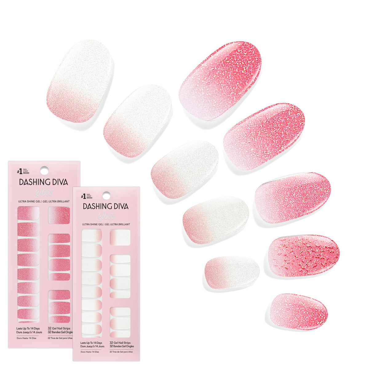 Dashing Diva front packaging showing both Classic Ombre sets and benefits