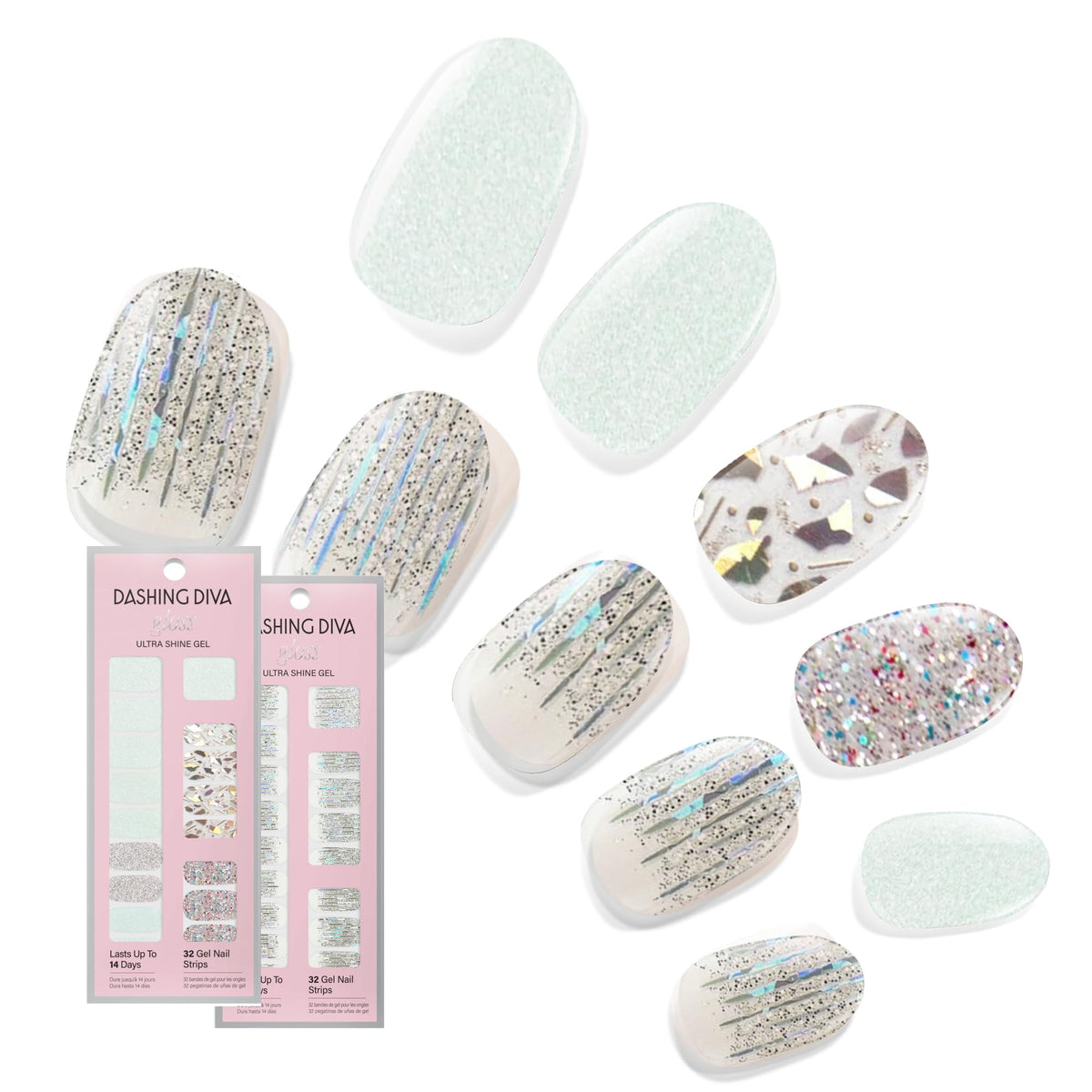 dashing diva front packaging showing both Glam Collection sets and glossy finish benefit