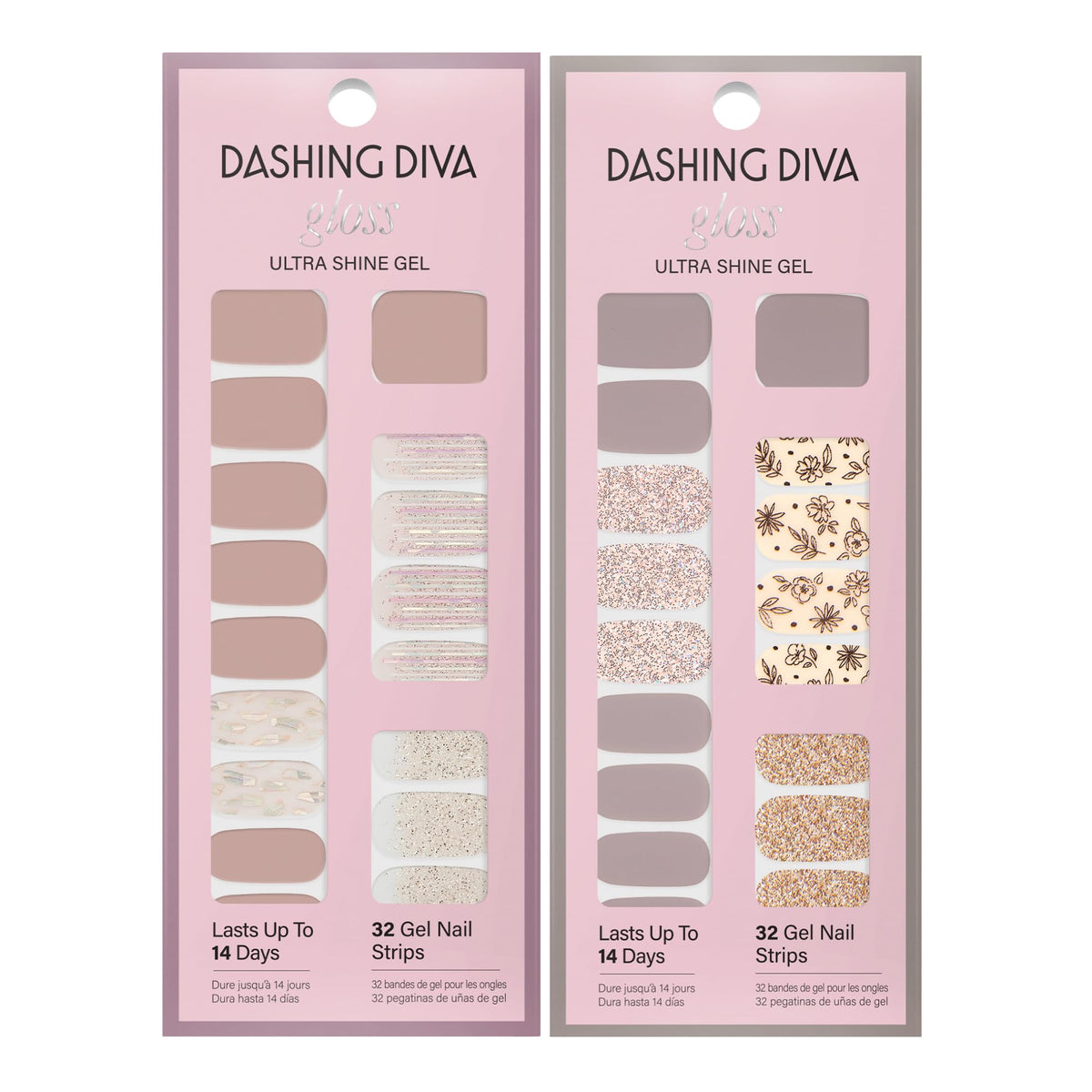Dashing Diva finished manicure top view highlighting long-lasting gloss