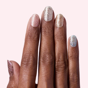 Dashing Diva close-up of glitter nail strip texture for dazzling sparkle