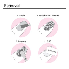 dipping shows Dashing Diva gel bubbling on nail to indicate fast lift in minutes