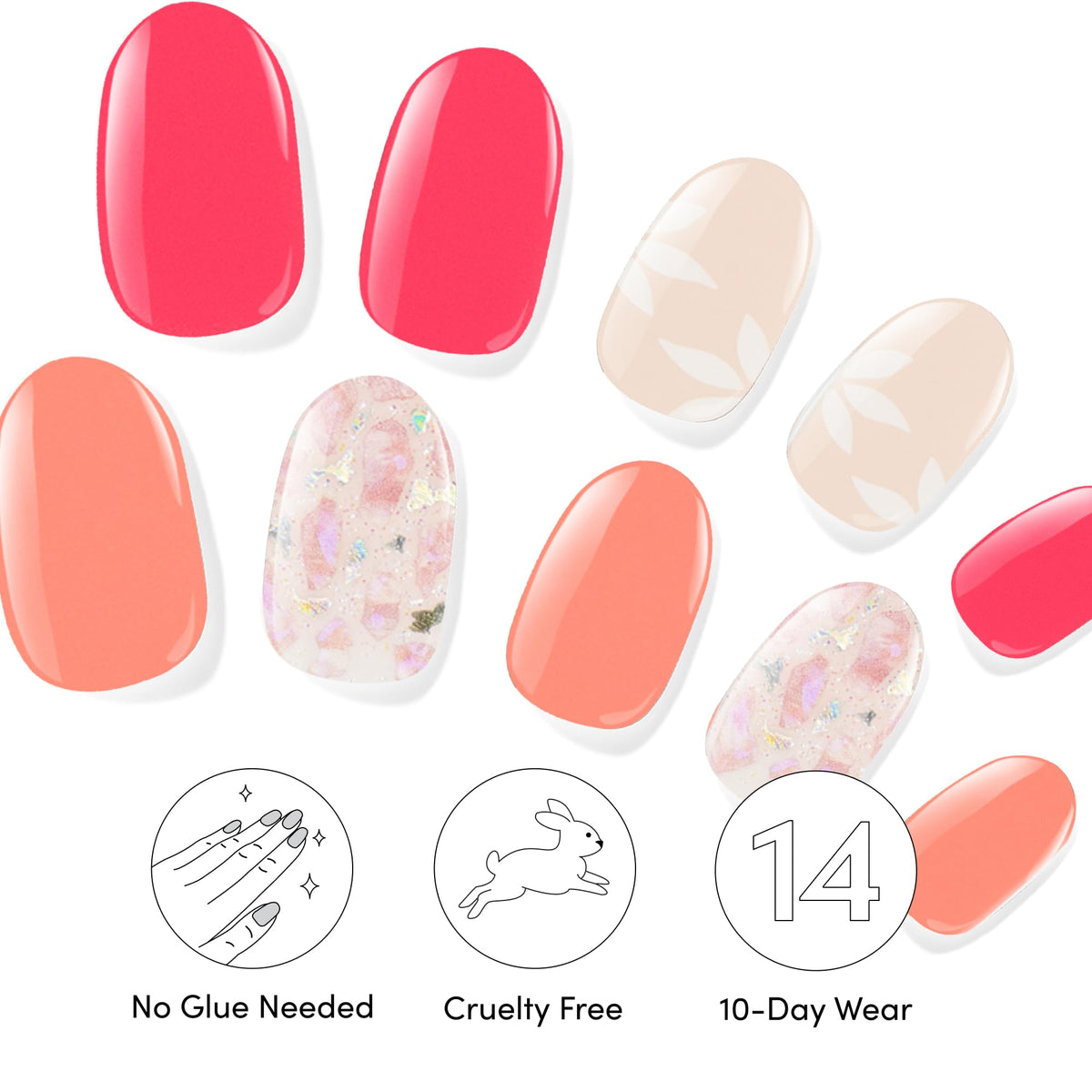 Dashing Diva hands wearing finished strips in lifestyle setting, polished look