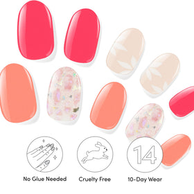 Dashing Diva hands wearing finished strips in lifestyle setting, polished look