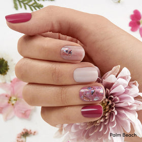 Dashing Diva Palm Beach accent detail highlighting bold pink pattern benefit