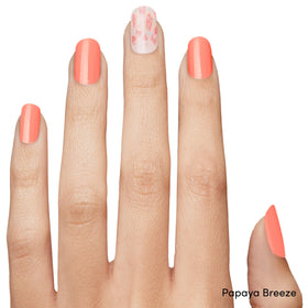 Dashing Diva Papaya Breeze accent strip detail highlighting glossy shine