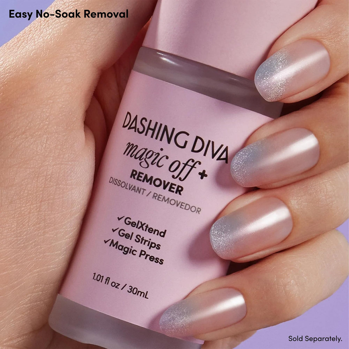 Dashing Diva removal process image with Magic Off+ showing gentle take-off