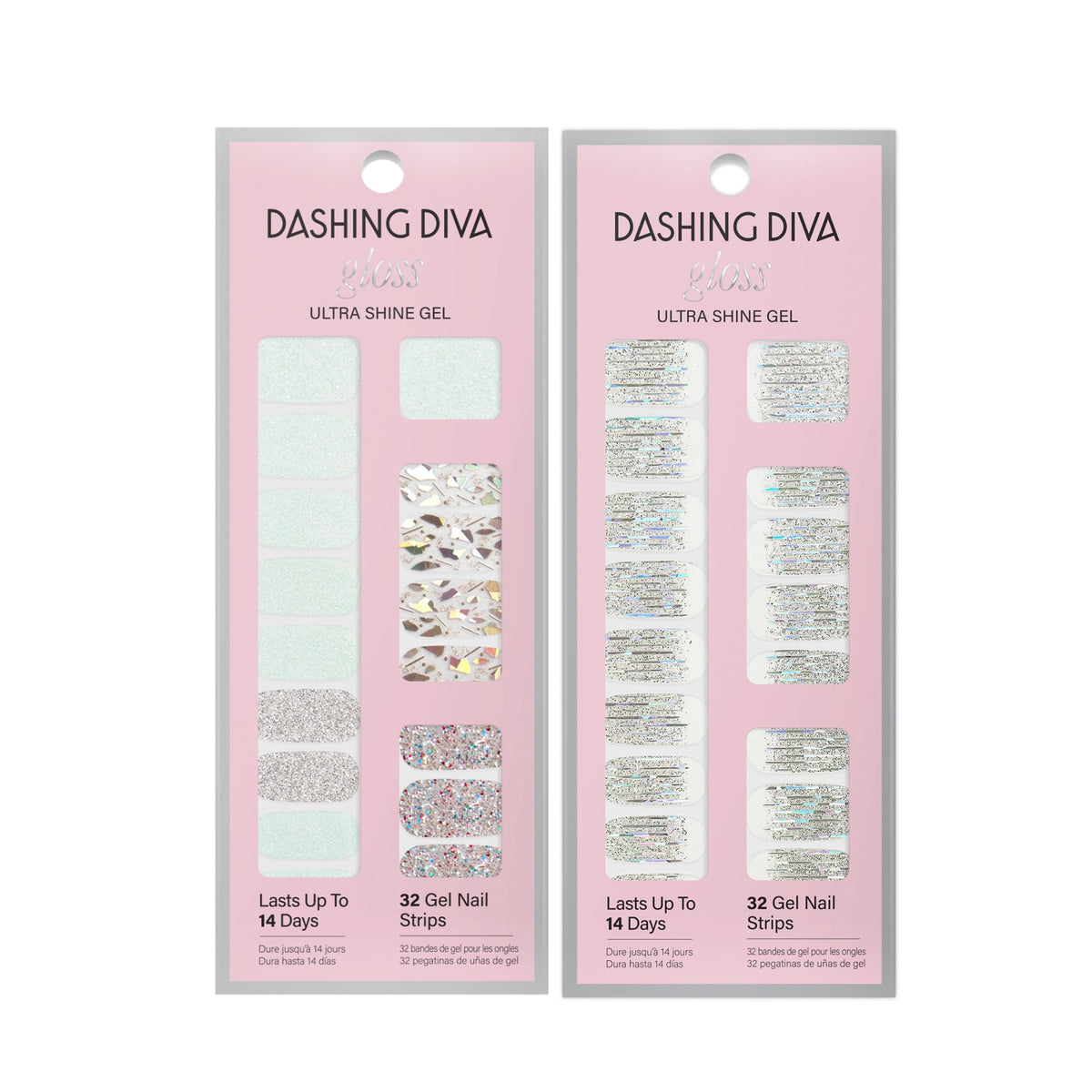dashing diva hand holding strips for scale showing true size and easy selection benefit