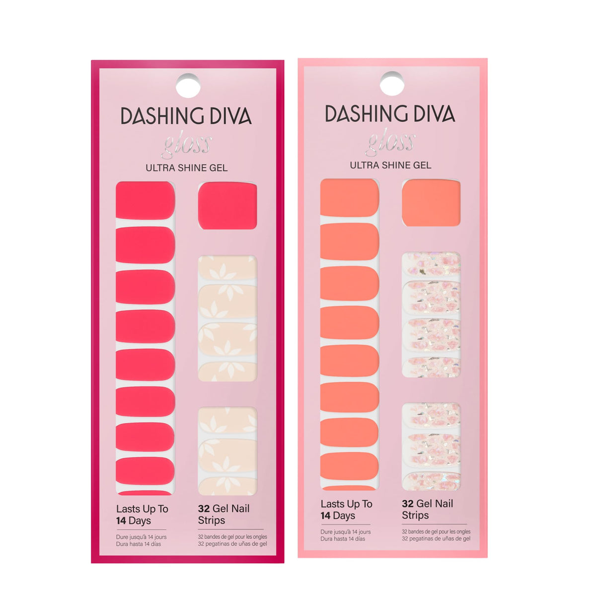 Dashing Diva strips beside a nail for size comparison and easy fit benefit