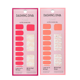 Dashing Diva strips beside a nail for size comparison and easy fit benefit