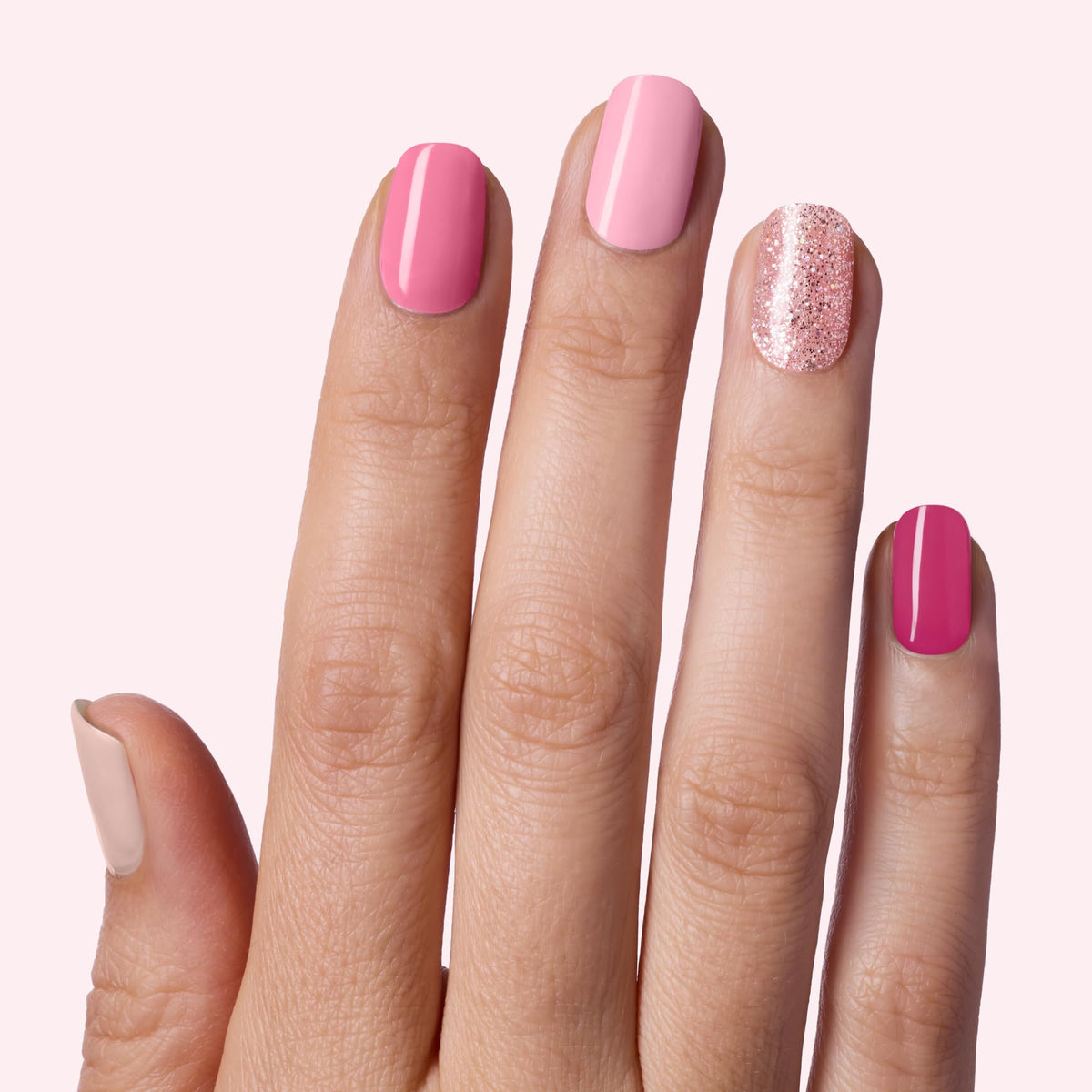 Dashing Diva close-up of individual gloss nail strips highlighting smooth gel finish