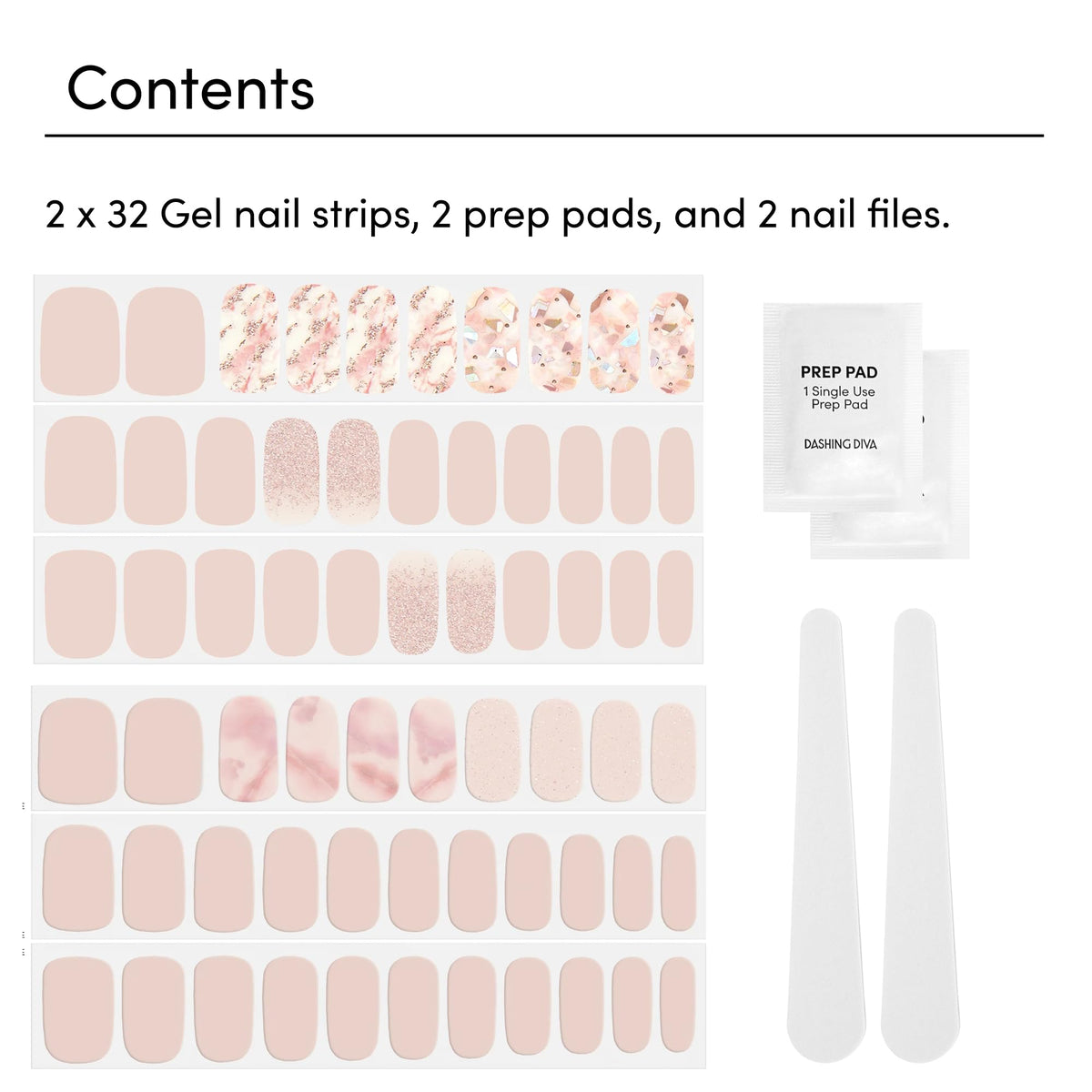Dashing Diva two sets laid out overhead showing variety and customization advantage