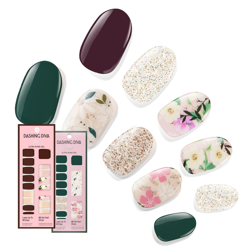 Dashing Diva front packaging showing both Winter Florals sets and benefits
