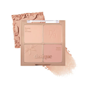 dasique palette front open showing four muted nuts shades and compact design benefit wearable neutrals
